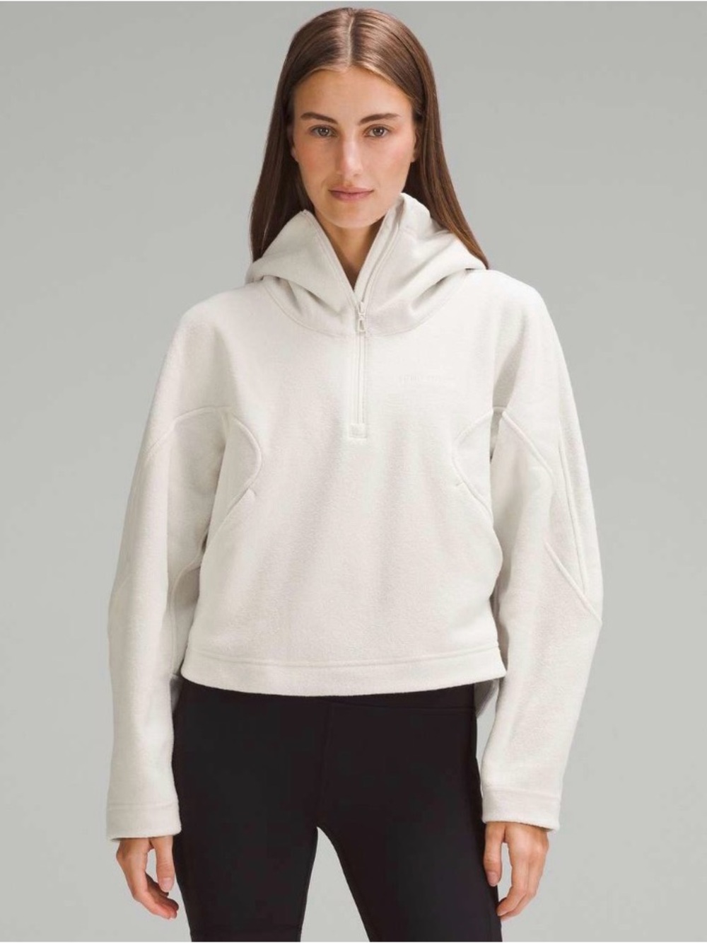 Lululemon Looped Terry Fleece Half-Zip Hoodie
Bone Size 8